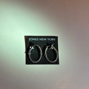 Jones New York Twisted Silver Earrings